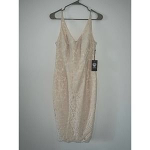 Vince Camuto Midi cream cocktail formal dress